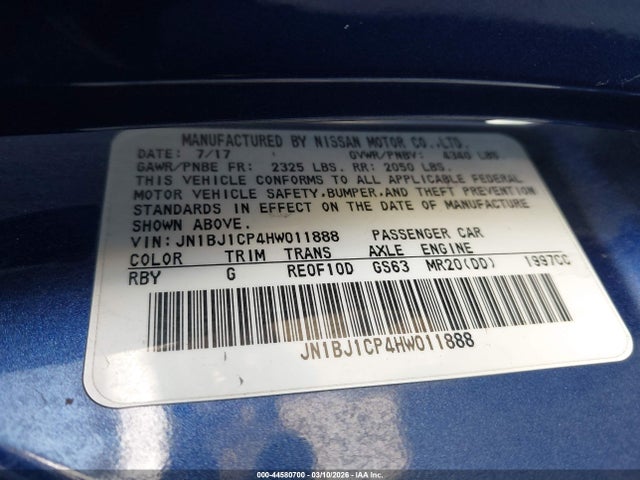 JN1BJ1CP4HW011888 Nissan Rogue Sport S