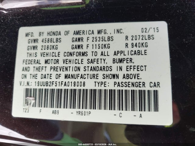 2015 Acura Tlx V6 Tech მანქანა იყიდება აუქციონზე, vin: 19UUB2F51FA019008, აუქციონის ნომერი: 44580723