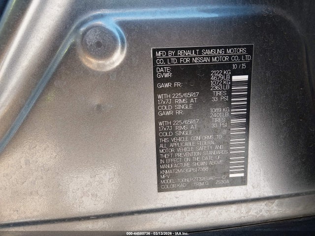 Nissan ROGUE S 2016 KNMAT2MV3GP617388 Image 9