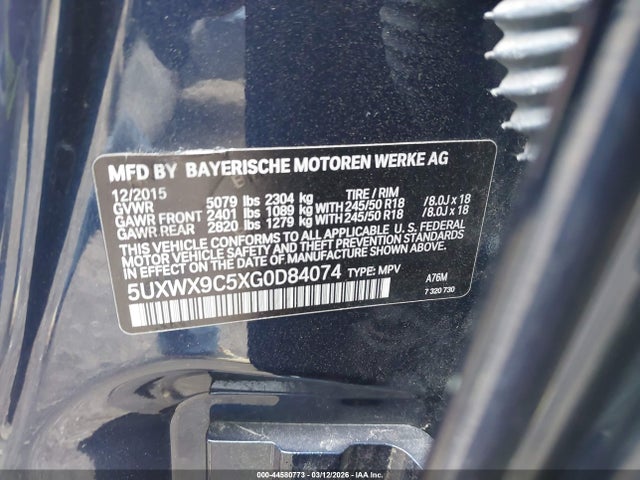 2016 BMW X3 5UXWX9C5XG0D84074 Photo 8