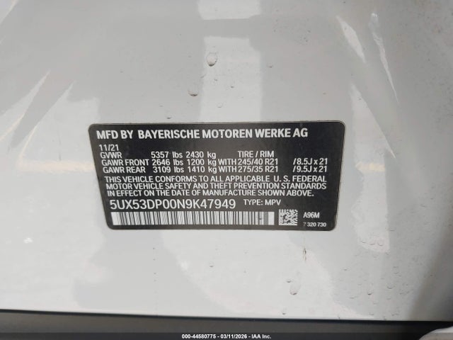 2022 BMW X3 5UX53DP00N9K47949 Photo 8