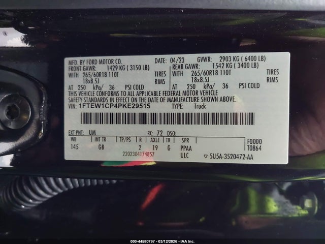 1FTEW1CP4PKE29515 Ford F-150 Xl