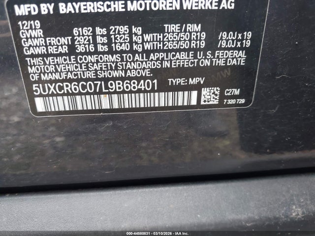 2020 BMW X5 5UXCR6C07L9B68401 Photo 8