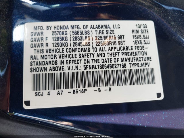 2004 HONDA ODYSSEY 5FNRL18064B027168 Photo 8