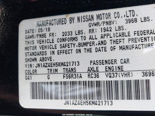 2019 NISSAN 370Z JN1AZ4EH5KM421713 Photo 8