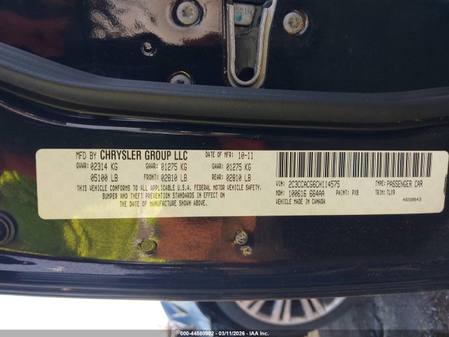 Aukcja sprzedaży 2012 Chrysler 300 Limited, vin: 2C3CCACG6CH114575, numer aukcji: 44580902