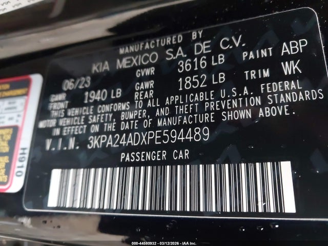 2023 KIA RIO 3KPA24ADXPE594489 Photo 8
