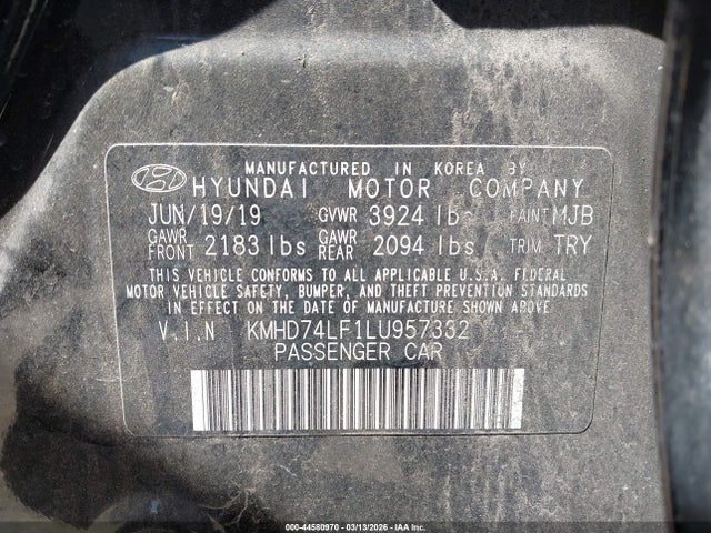 Aukcja sprzedaży 2020 Hyundai Elantra Se, vin: KMHD74LF1LU957332, numer aukcji: 44580970