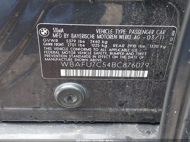 2011 BMW 535I WBAFU7C54BC876079 Photo 8