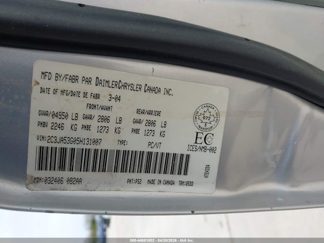 2005 Chrysler 300 მანქანა იყიდება აუქციონზე, vin: 2C3JA53G05H131007, აუქციონის ნომერი: 44581002