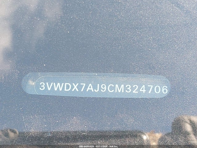 44581028 :رقم المزاد ، 3VWDX7AJ9CM324706 vin ، 2012 Volkswagen Jetta 2.5l Se مزاد بيع