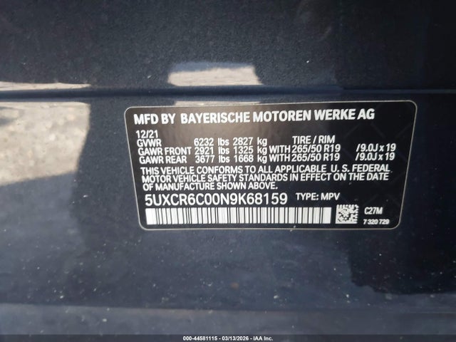 2022 BMW X5 5UXCR6C00N9K68159 Photo 8