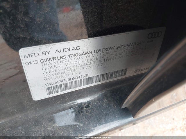 2013 AUDI A4 WAUAFAFL9DN047530 Photo 8