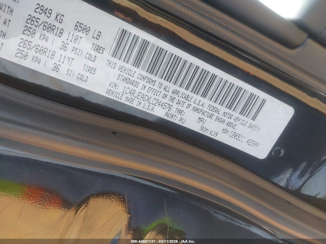 2020 JEEP GRAND CHEROKEE 1C4RJEAGXLC244576 Photo 8