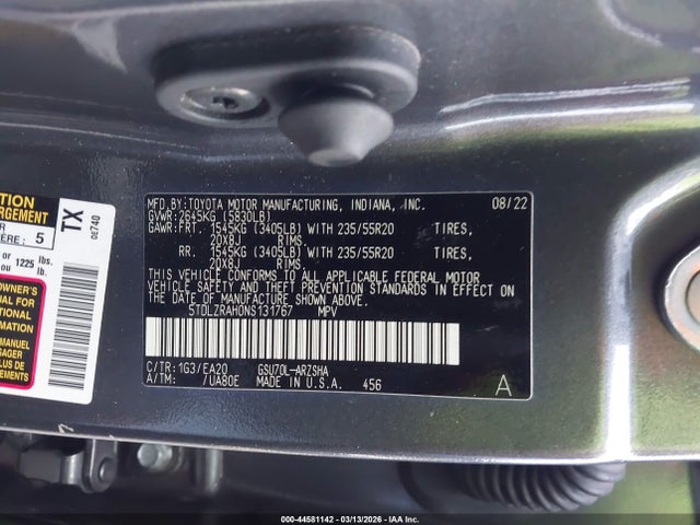 2022 TOYOTA HIGHLANDER 5TDLZRAH0NS131767 Photo 8
