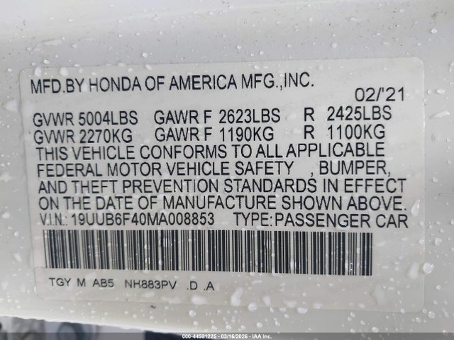 2021 ACURA TLX 19UUB6F40MA008853 Photo 8