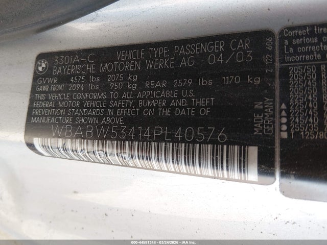 2004 BMW 330CI WBABW53414PL40576 Photo 8