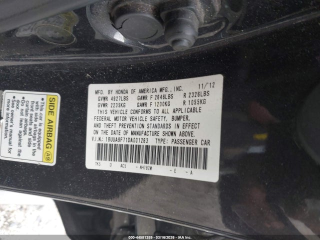Продаж на аукціоні авто 2013 Acura Tl 3.7, vin: 19UUA9F71DA001263, номер лоту: 44581359