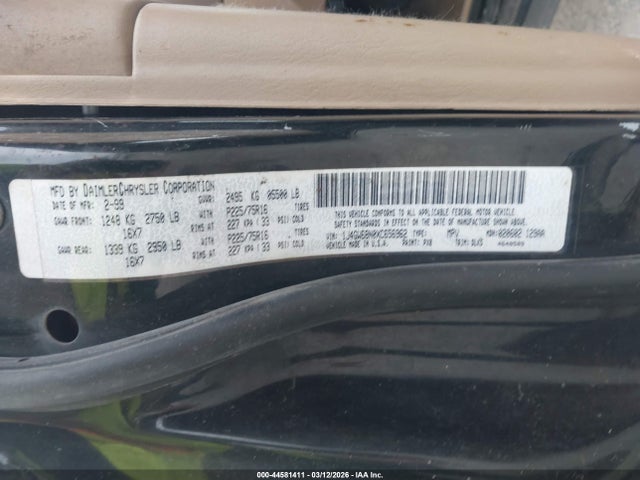 1999 Jeep Grand Cherokee Limited მანქანა იყიდება აუქციონზე, vin: 1J4GW68N0XC656962, აუქციონის ნომერი: 44581411