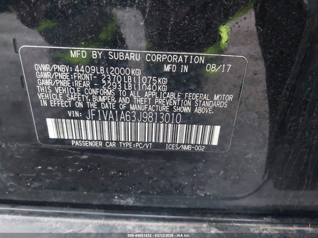 2018 SUBARU WRX JF1VA1A63J9813010 Photo 8