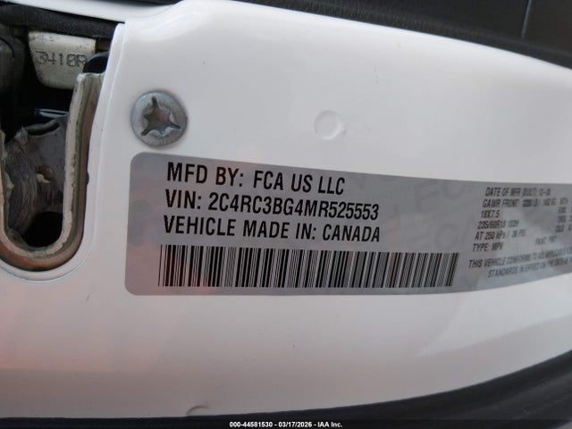Aukcja sprzedaży 2021 Chrysler Pacifica Touring L Awd, vin: 2C4RC3BG4MR525553, numer aukcji: 44581530