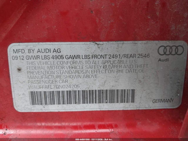 2013 AUDI A4 WAUFFAFL7DN024205 Photo 8