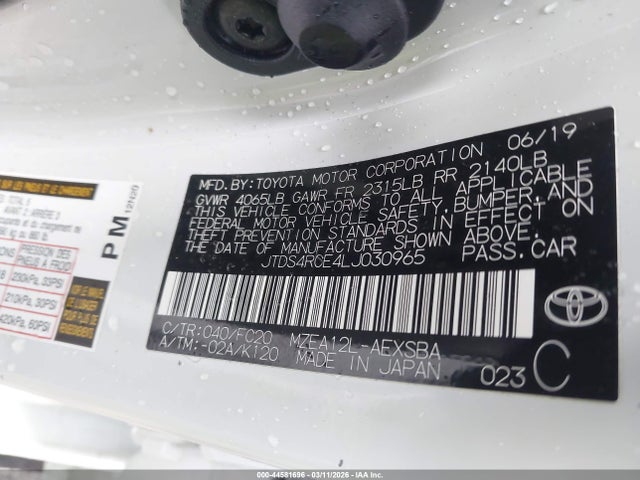 JTDS4RCE4LJ030965 Toyota COROLLA SE