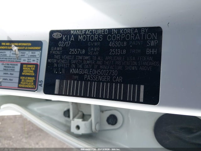 2017 KIA OPTIMA HYBRID KNAGU4LE0H5012730 Photo 8