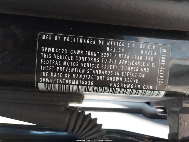 2013 VOLKSWAGEN BEETLE 3VW5P7AT6DM818836 Photo 8