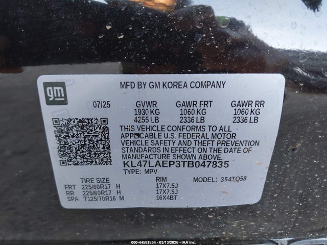 Продаж на аукціоні авто 2026 Buick Envista Preferred Fwd, vin: KL47LAEP3TB047835, номер лоту: 44581854