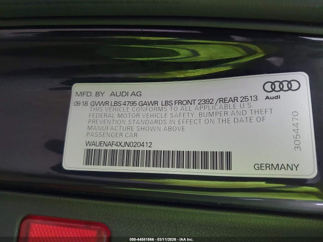2018 AUDI A4 WAUENAF4XJN020412 Photo 8