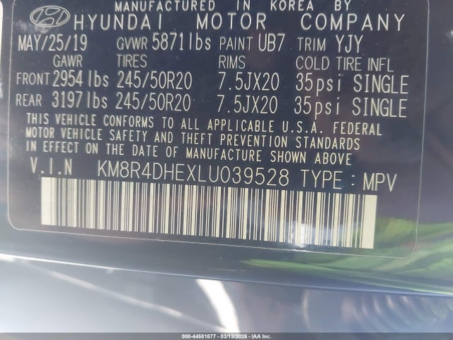 2020 HYUNDAI PALISADE KM8R4DHEXLU039528 Photo 8