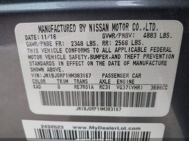 2017 INFINITI QX50 JN1BJ0RP1HM383167 Photo 8