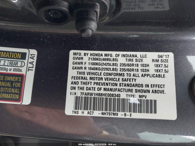 2017 HONDA CR-V 7FARW1H88HE008340 Photo 8