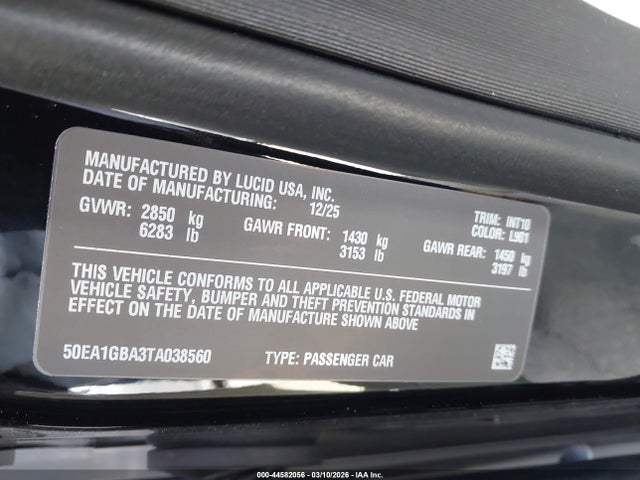 Lucid Air Grand Touring 2026 50EA1GBA3TA038560 Image 9