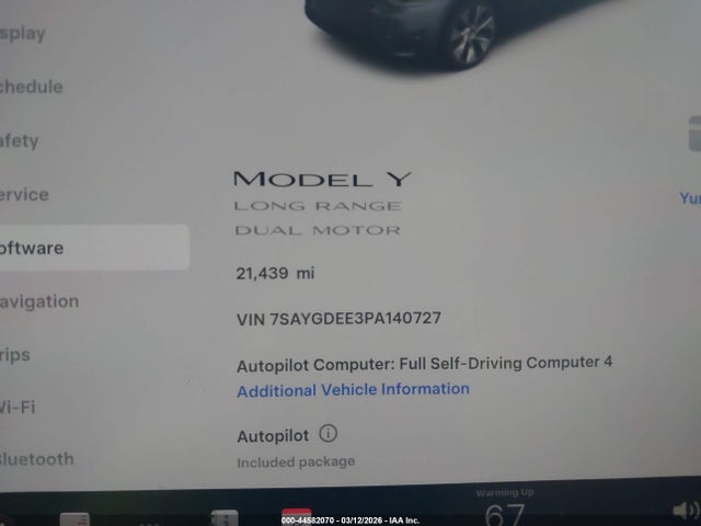 Продажа на аукционе авто 2023 Tesla Model Y Awd/long Range Dual Motor All-wheel Drive, vin: 7SAYGDEE3PA140727, номер лота: 44582070