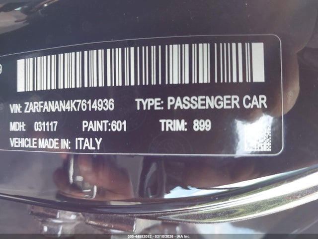 2019 ALFA ROMEO GIULIA ZARFANAN4K7614936 Photo 8