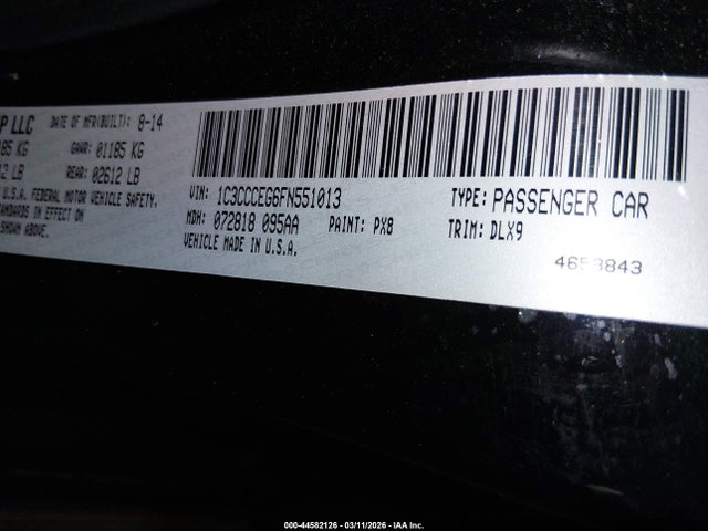 Продажа на аукционе авто 2015 Chrysler 200 C, vin: 1C3CCCEG6FN551013, номер лота: 44582126