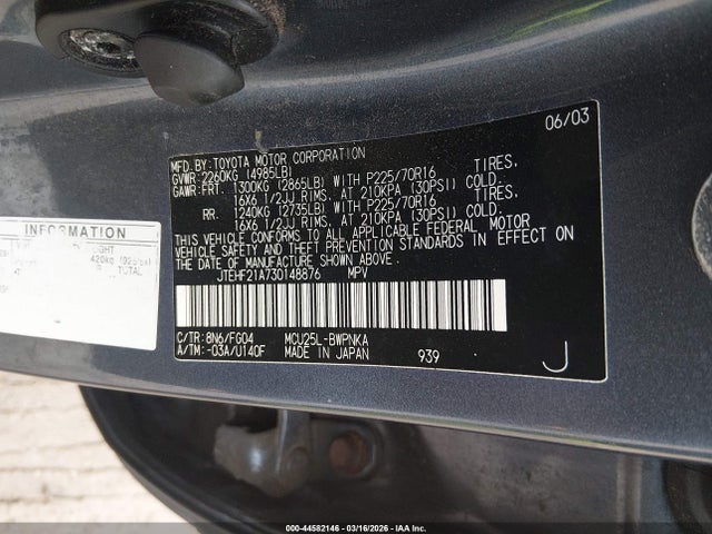 2003 TOYOTA HIGHLANDER JTEHF21A730148876 Photo 8