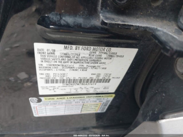 2008 FORD TAURUS X 1FMDK02W78GA31614 Photo 8