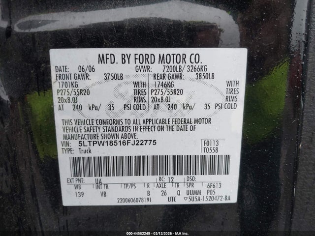 2006 LINCOLN MARK LT 5LTPW18516FJ22775 Photo 8