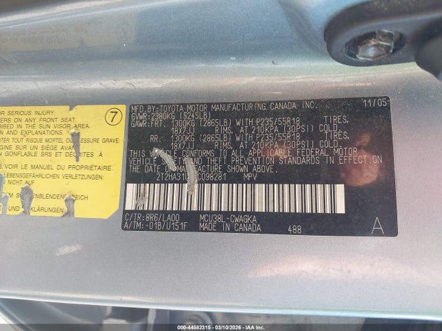 Aukcja sprzedaży 2006 Lexus Rx 330, vin: 2T2HA31U96C098281, numer aukcji: 44582315