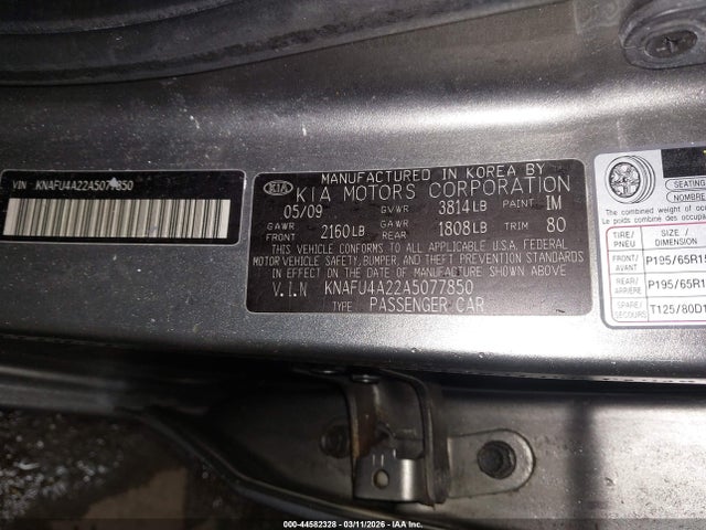 2010 KIA FORTE KNAFU4A22A5077850 Photo 8