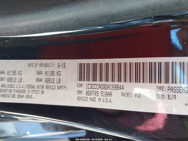 Продажа на аукционе авто 2016 Chrysler 200 Limited Platinum, vin: 1C3CCCAG9GN188844, номер лота: 44582329