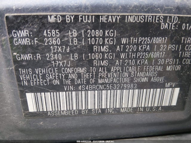 Продажа на аукционе авто 2014 Subaru Outback 2.5i Limited, vin: 4S4BRCNC5E3279983, номер лота: 44582334