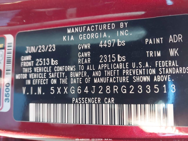 2024 KIA K5 5XXG64J28RG233513 Photo 8