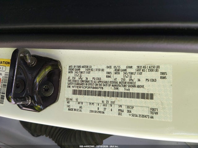 Ford F-150 Lariat/xl/xlt 2015 1FTEW1CP3FFB66778 Image 9
