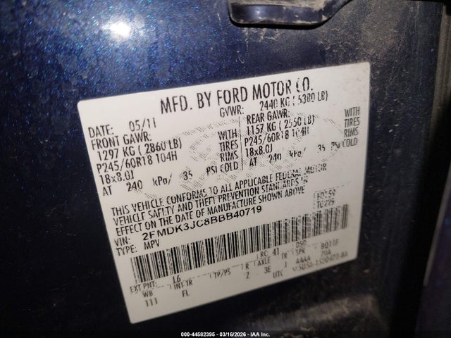 2011 FORD EDGE 2FMDK3JC8BBB40719 Photo 8