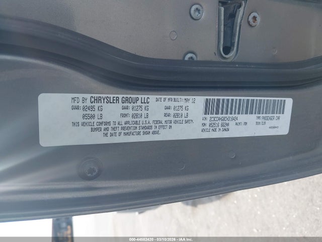 Aukcja sprzedaży 2012 Chrysler 300 Limited, vin: 2C3CCAHG8CH316424, numer aukcji: 44582420