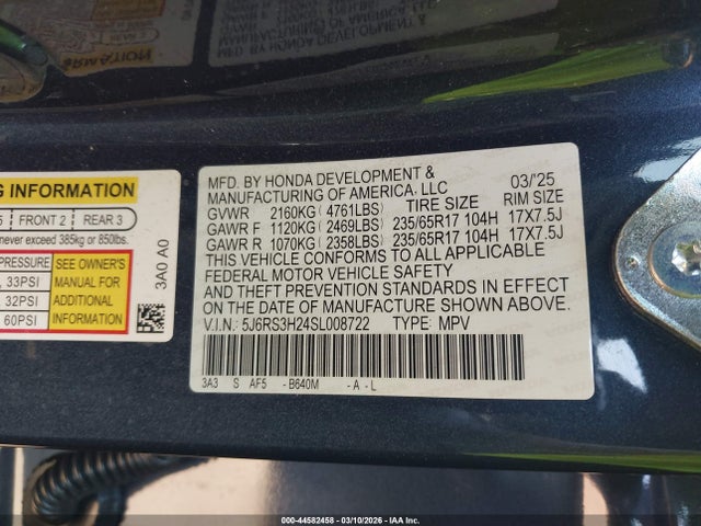 2025 HONDA CR-V 5J6RS3H24SL008722 Photo 8